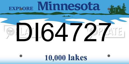 DI64727 Minnesota License Plate