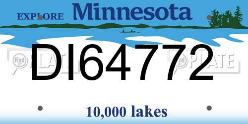 DI64772 Minnesota License Plate