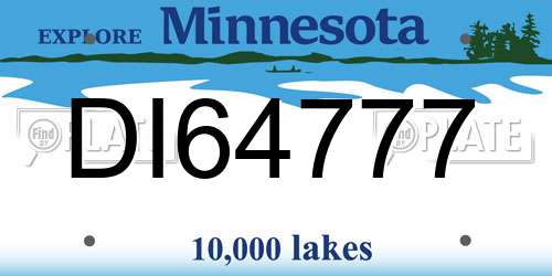 DI64777 Minnesota License Plate