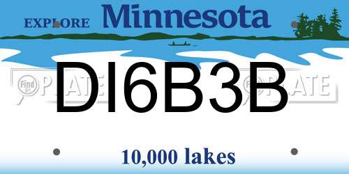 DI6B3B Minnesota License Plate