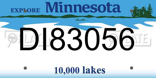 DI83056 Minnesota License Plate