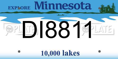 DI8811 Minnesota License Plate