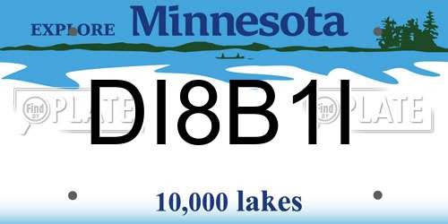 DI8B1I Minnesota License Plate