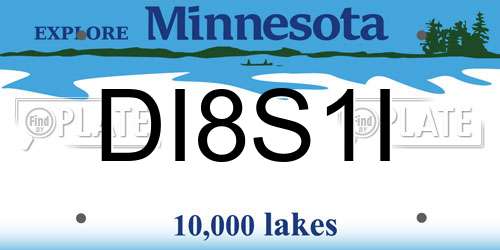 DI8S1I Minnesota License Plate