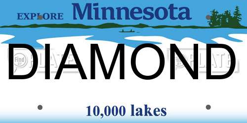 DIAMOND Minnesota License Plate