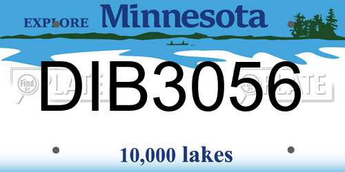 DIB3056 Minnesota License Plate