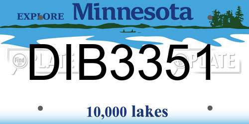 DIB3351 Minnesota License Plate
