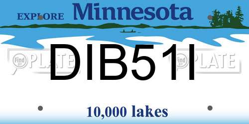 DIB51I Minnesota License Plate