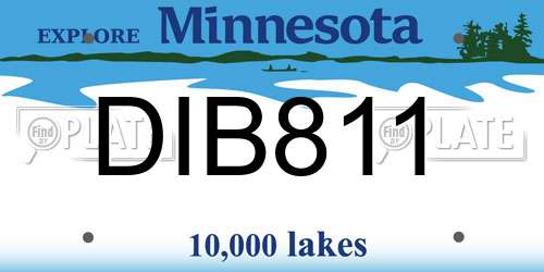 DIB811 Minnesota License Plate