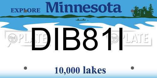 DIB81I Minnesota License Plate