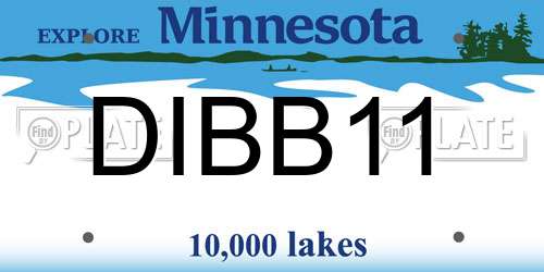 DIBB11 Minnesota License Plate