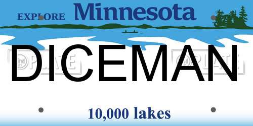 DICEMAN Minnesota License Plate