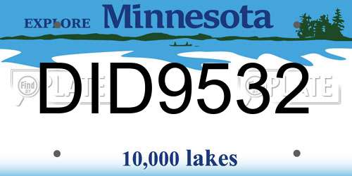 DID9532 Minnesota License Plate