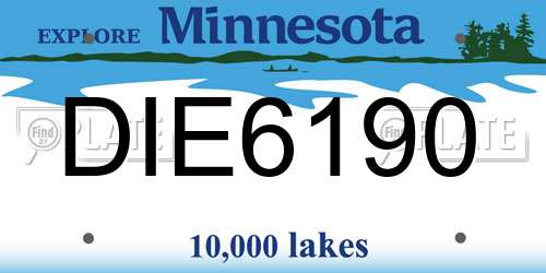 DIE6190 Minnesota License Plate