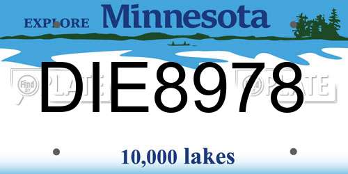 DIE8978 Minnesota License Plate