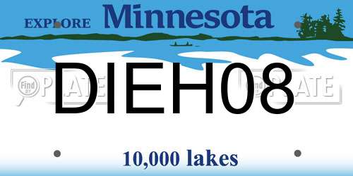 DIEH08 Minnesota License Plate