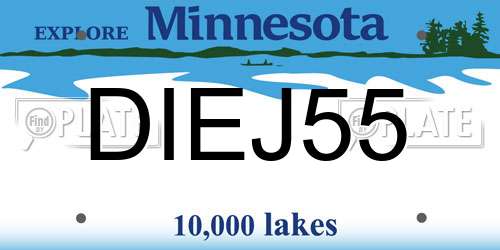 DIEJ55 Minnesota License Plate