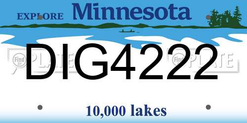 DIG4222 Minnesota License Plate