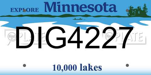 DIG4227 Minnesota License Plate