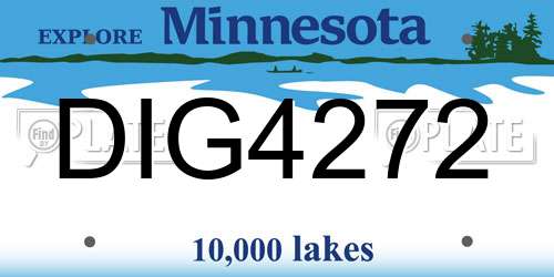 DIG4272 Minnesota License Plate