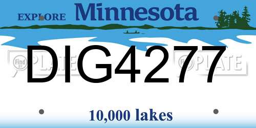 DIG4277 Minnesota License Plate