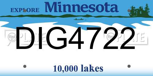 DIG4722 Minnesota License Plate