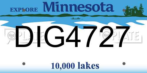 DIG4727 Minnesota License Plate