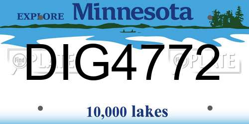 DIG4772 Minnesota License Plate