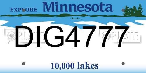 DIG4777 Minnesota License Plate