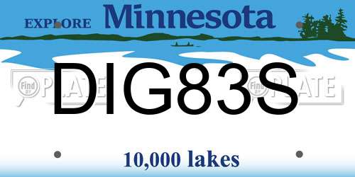 DIG83S Minnesota License Plate