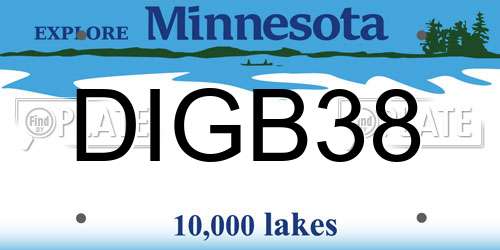 DIGB38 Minnesota License Plate
