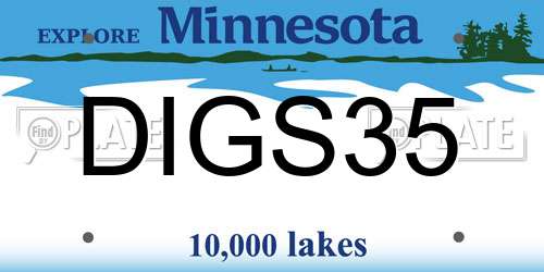 DIGS35 Minnesota License Plate