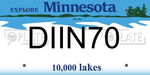 DIIN70 Minnesota License Plate