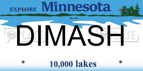 DIMASH Minnesota License Plate