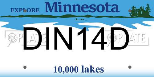 DIN14D Minnesota License Plate
