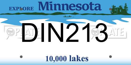 DIN213 Minnesota License Plate