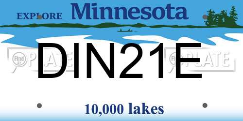 DIN21E Minnesota License Plate