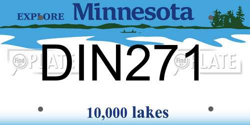DIN271 Minnesota License Plate