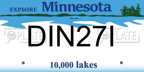DIN27I Minnesota License Plate