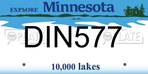 DIN577 Minnesota License Plate