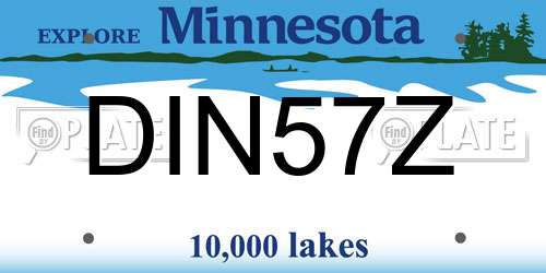 DIN57Z Minnesota License Plate