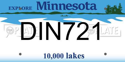 DIN721 Minnesota License Plate