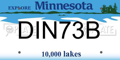 DIN73B Minnesota License Plate