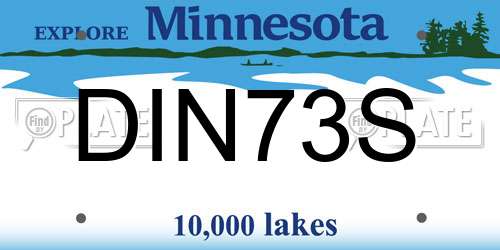 DIN73S Minnesota License Plate