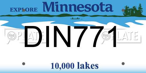 DIN771 Minnesota License Plate