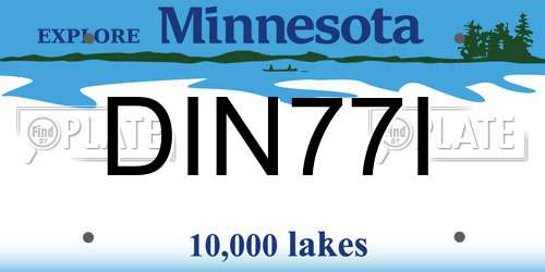 DIN77I Minnesota License Plate