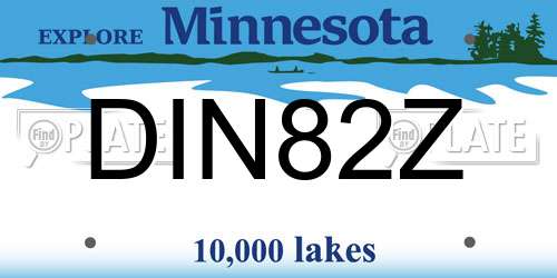 DIN82Z Minnesota License Plate