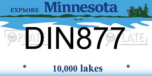 DIN877 Minnesota License Plate