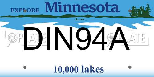 DIN94A Minnesota License Plate