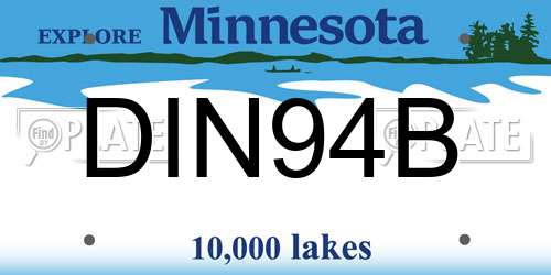 DIN94B Minnesota License Plate
